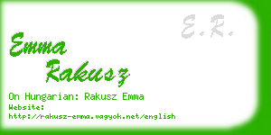 emma rakusz business card